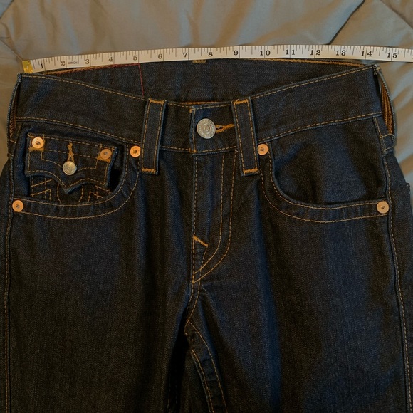 True Religion Jeans World Tour straight 27 dark blue denim Ankle 28x28 NEW - Picture 8 of 12